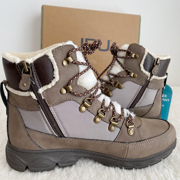 JBU Women's Alexa Water Resistant Winter Boots, Faux Fur Lining, Taupe, Size 9M - Picture 6 of 8